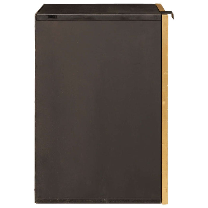 Dulap de Baie Negru și Aur 38 x 33 x 48 cm Lemn de mango solid WALTI