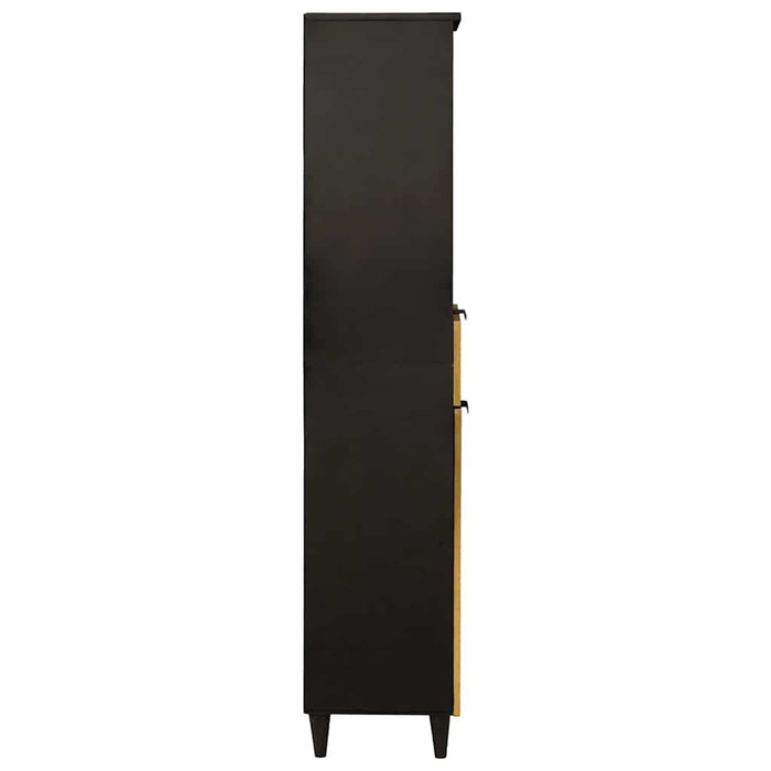 Dulap de Baie Negru și Aur 38 x 33 x 160 cm Lemn de mango solid - WALTI WALTI
