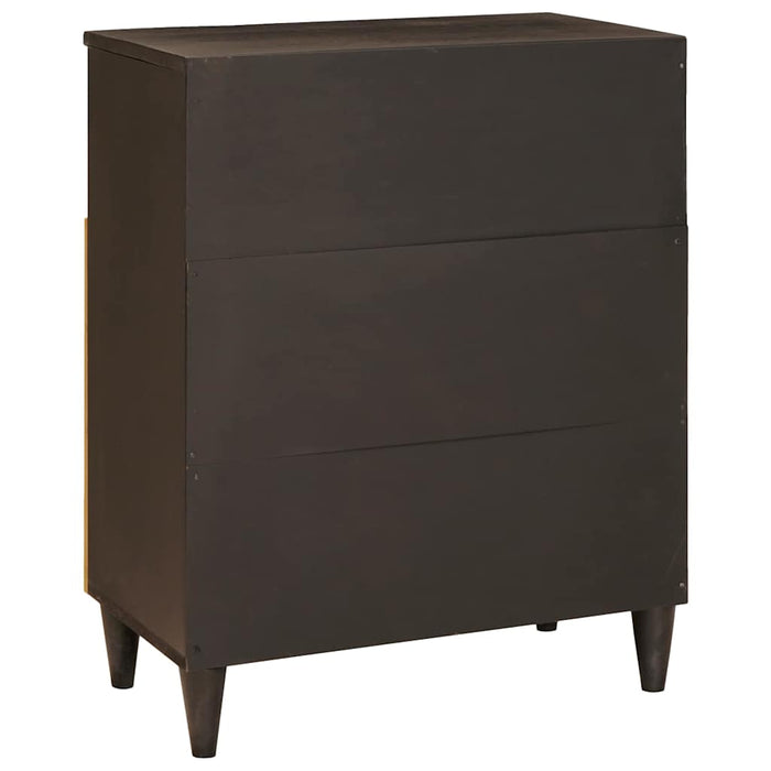Bufet cu raft Negru și Aur 60 x 33 x 75 cm Lemn de mango solid - WALTI WALTI
