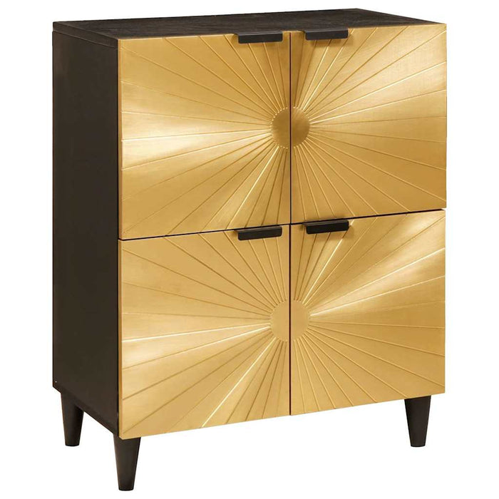 Dulap lateral cu depozitare Negru și Aur 60 x 33,5 x 75 cm WALTI