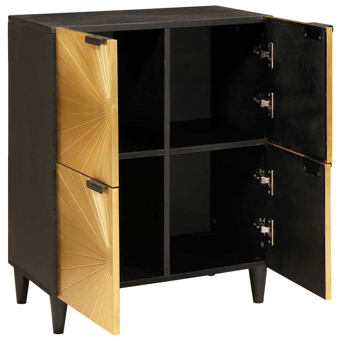Dulap lateral cu depozitare Negru și Aur 60 x 33,5 x 75 cm WALTI