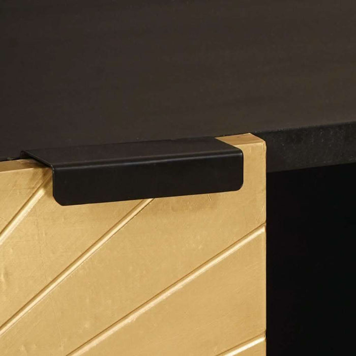 Dulap lateral cu depozitare Negru și Aur 80 x 33.5 x 75 cm - WALTI WALTI