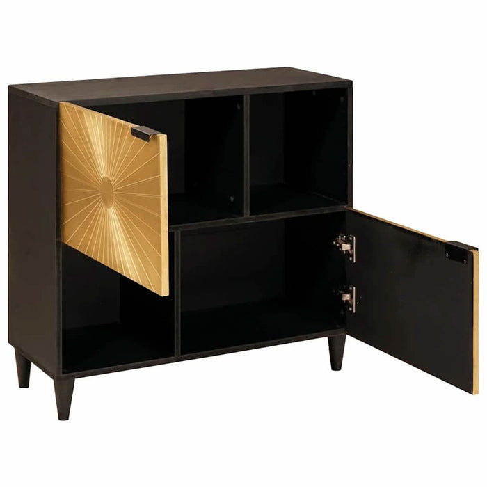 Dulap lateral cu depozitare Negru și Aur 80 x 33.5 x 75 cm - WALTI WALTI