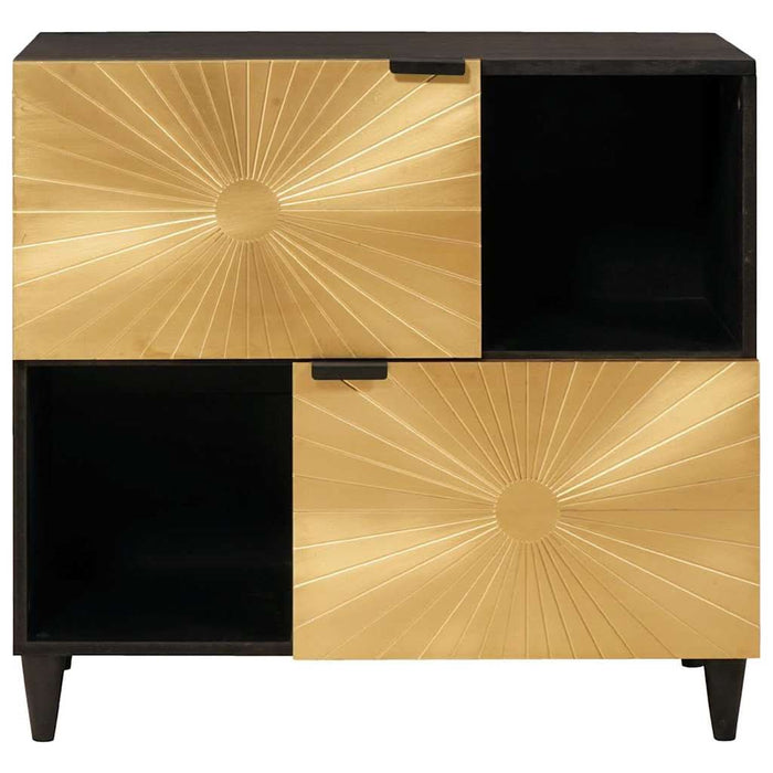 Dulap lateral cu depozitare Negru și Aur 80 x 33.5 x 75 cm - WALTI WALTI