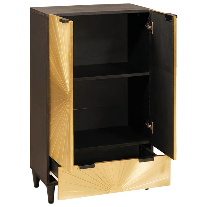 Dulap lateral cu sertar cu ușă Negru și Aur 60 x 33.5 x 100 cm - WALTI WALTI