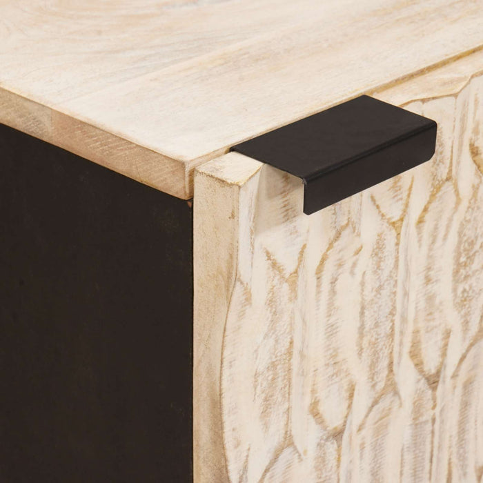 Dulap de noapte Alb 40 x 33 x 46 cm Lemn de mango solid - WALTI WALTI