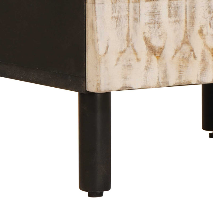 Dulap de noapte Alb 40 x 33 x 46 cm Lemn de mango solid - WALTI WALTI