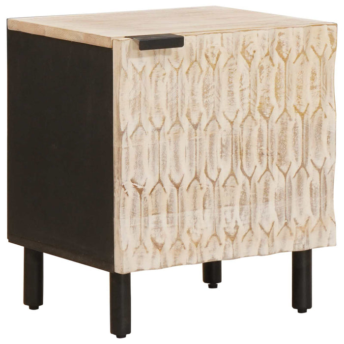 Dulap de noapte Alb 40 x 33 x 46 cm Lemn de mango solid - WALTI WALTI