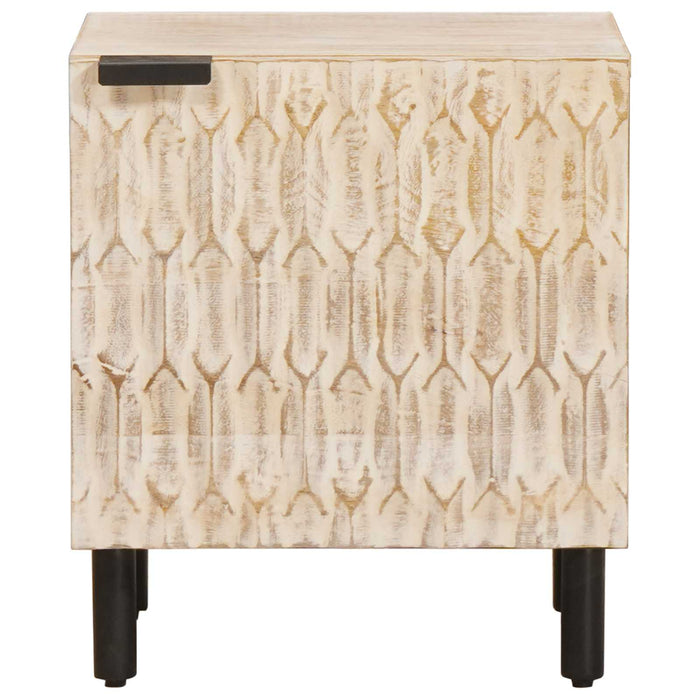 Dulap de noapte 2 pcs Alb 40 x 33 x 46 cm Lemn de mango solid - WALTI WALTI