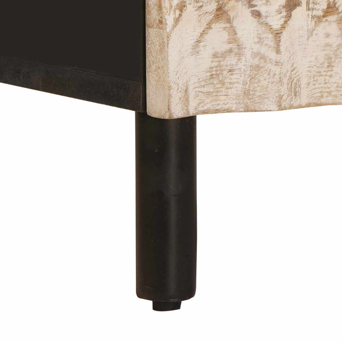 Dulap de noapte Alb 40 x 33 x 46 cm Lemn de mango solid - WALTI WALTI