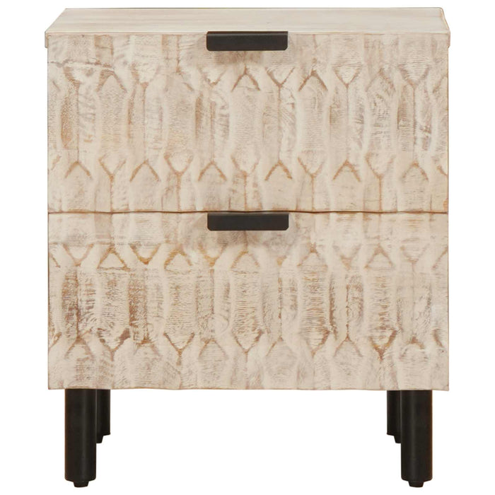 Dulap de noapte Alb 40 x 33 x 46 cm Lemn de mango solid - WALTI WALTI