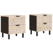 Dulap de noapte 2 pcs Alb 40 x 33 x 46 cm Lemn de mango solid - WALTI WALTI