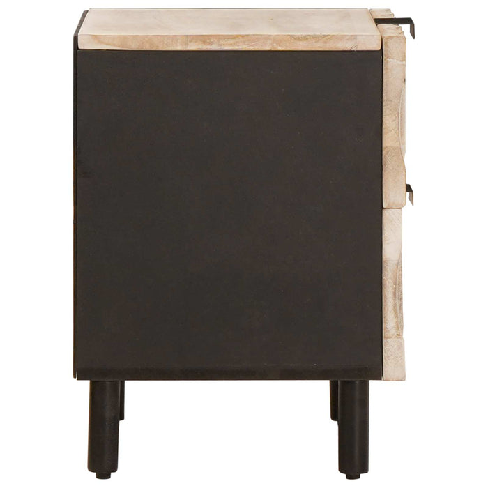 Dulap de noapte 2 pcs Alb 40 x 33 x 46 cm Lemn de mango solid - WALTI WALTI