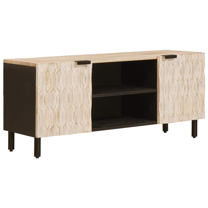 Cabinet TV cu raft cu ușă Finisaj Alb Spălat 105 x 33 x 46 cm - WALTI WALTI