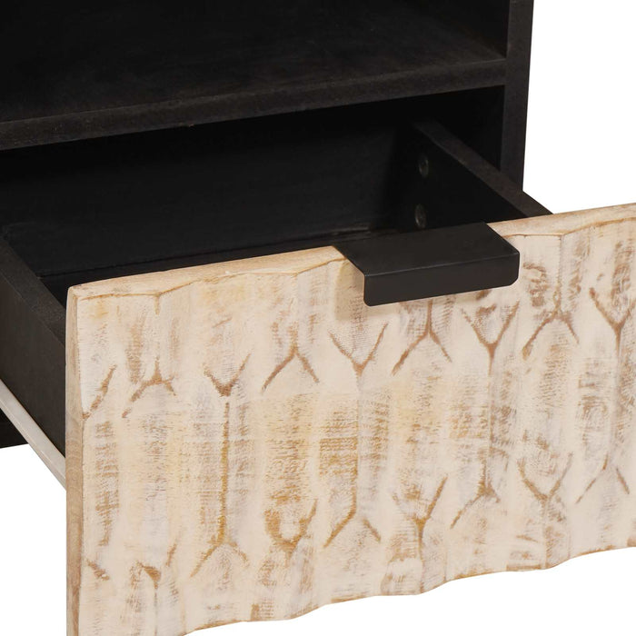 Cabinet TV cu sertar cu raft Finisaj Alb Spălat 70 x 33 x 46 cm - WALTI WALTI