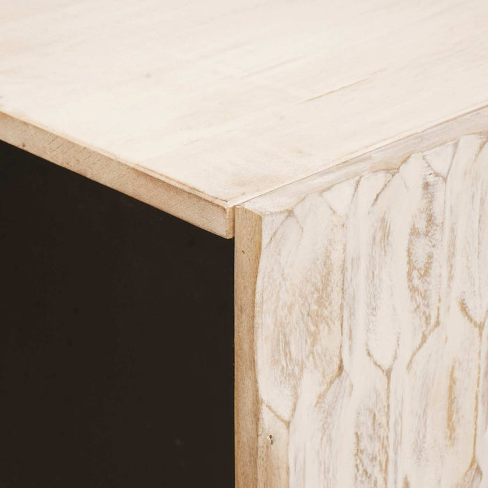 Bufet Finisaj Alb Spălat 60 x 33 x 75 cm Lemn de mango solid - WALTI WALTI
