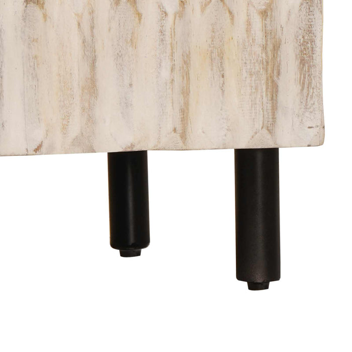Bufet Finisaj Alb Spălat 60 x 33 x 75 cm Lemn de mango solid - WALTI WALTI