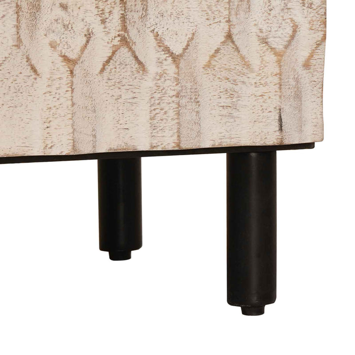 Bufet Finisaj Alb Spălat 60 x 33 x 75 cm Lemn de mango solid - WALTI WALTI