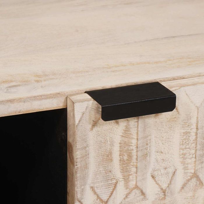 Masă de cafea Alb 80 x 50 x 40 cm Lemn de mango solid WALTI