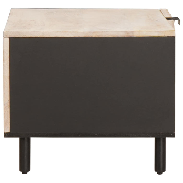 Masă de cafea Alb 80 x 50 x 40 cm Lemn de mango solid WALTI