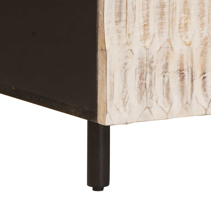 Masă de cafea Alb 80 x 50 x 40 cm Lemn de mango solid - WALTI WALTI