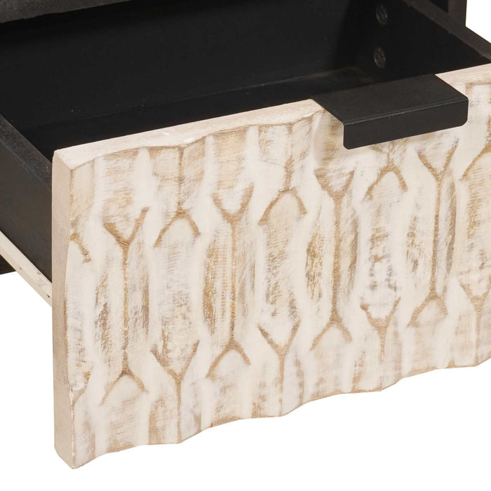 Dulap de noapte Alb 40 x 33 x 46 cm Lemn de mango solid - WALTI WALTI