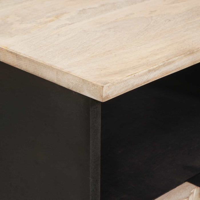 Dulap de noapte 2 pcs Alb 40 x 33 x 46 cm Lemn de mango solid - WALTI WALTI