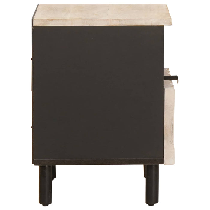 Dulap de noapte 2 pcs Alb 40 x 33 x 46 cm Lemn de mango solid - WALTI WALTI