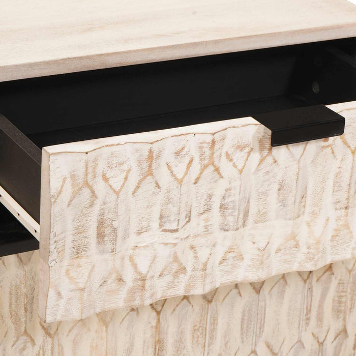 Dulap de noapte Alb 50 x 33 x 60 cm Lemn de mango solid - WALTI WALTI