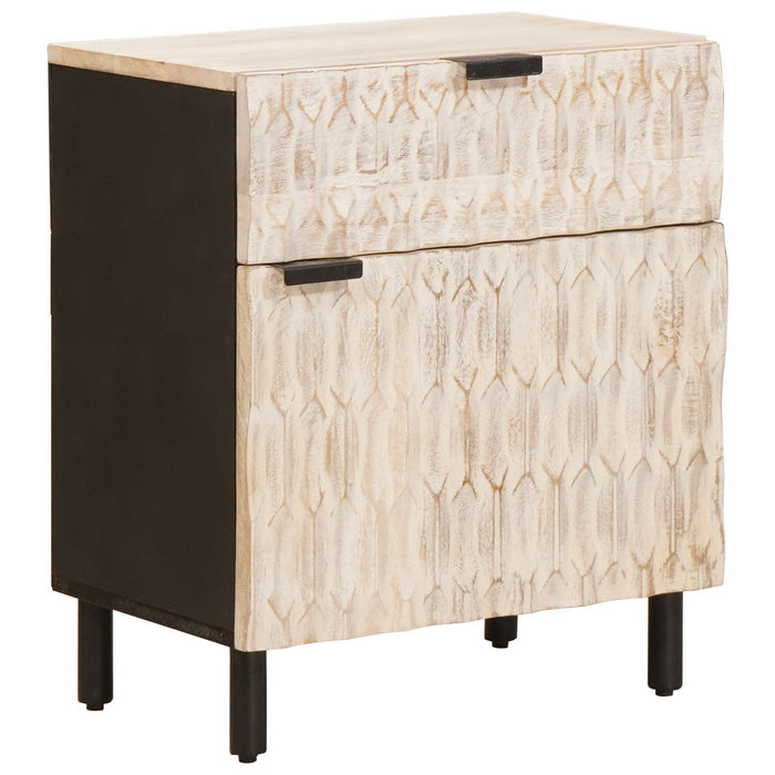 Dulap de noapte Alb 50 x 33 x 60 cm Lemn de mango solid - WALTI WALTI