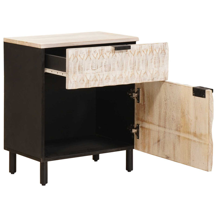 Dulap de noapte Alb 50 x 33 x 60 cm Lemn de mango solid - WALTI WALTI
