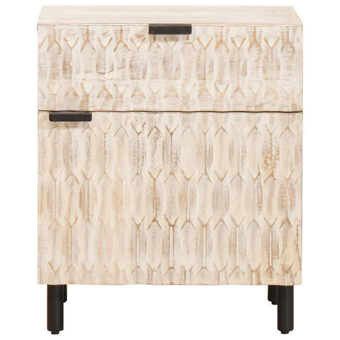 Dulap de noapte Alb 50 x 33 x 60 cm Lemn de mango solid - WALTI WALTI