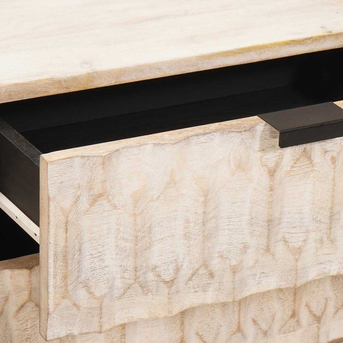 Dulap de noapte Alb 50 x 33 x 62 cm Lemn de mango solid - WALTI WALTI