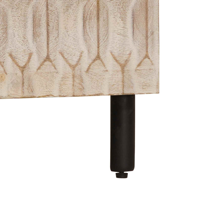 Dulap de noapte Alb 50 x 33 x 62 cm Lemn de mango solid - WALTI WALTI