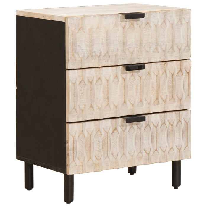 Dulap de noapte Alb 50 x 33 x 62 cm Lemn de mango solid - WALTI WALTI