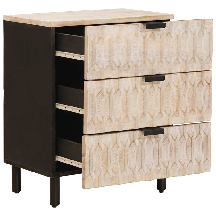 Dulap de noapte Alb 50 x 33 x 62 cm Lemn de mango solid - WALTI WALTI