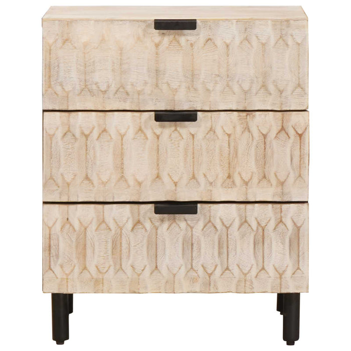 Dulap de noapte Alb 50 x 33 x 62 cm Lemn de mango solid - WALTI WALTI