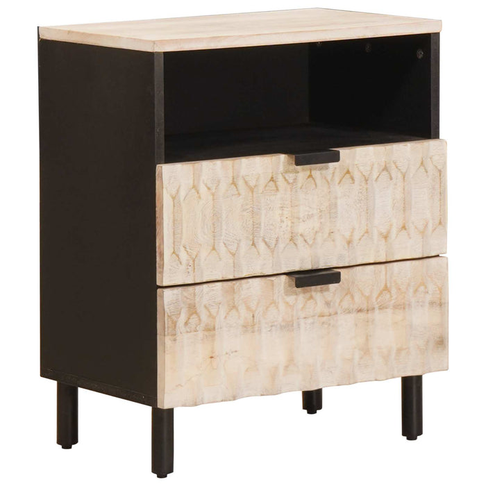 Dulap de noapte Alb 50 x 33 x 60 cm Lemn de mango solid - WALTI WALTI