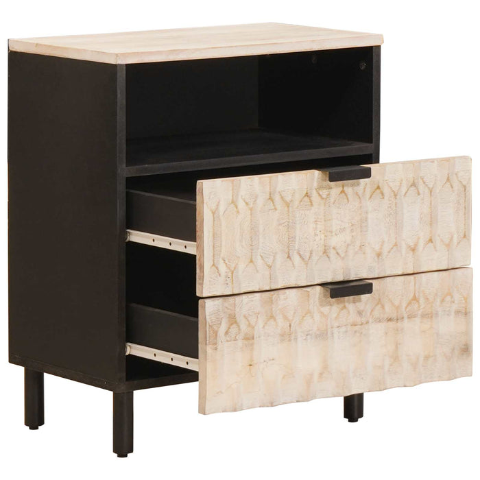 Dulap de noapte Alb 50 x 33 x 60 cm Lemn de mango solid - WALTI WALTI