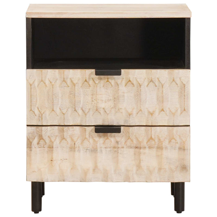 Dulap de noapte Alb 50 x 33 x 60 cm Lemn de mango solid - WALTI WALTI