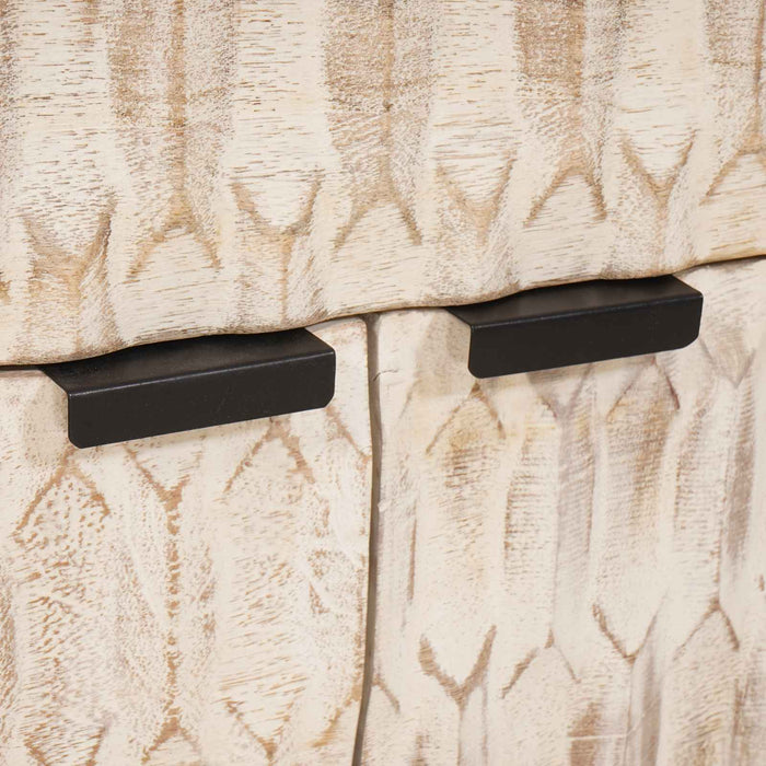 Dulap de noapte Alb 50 x 33 x 60 cm Lemn de mango solid - WALTI WALTI