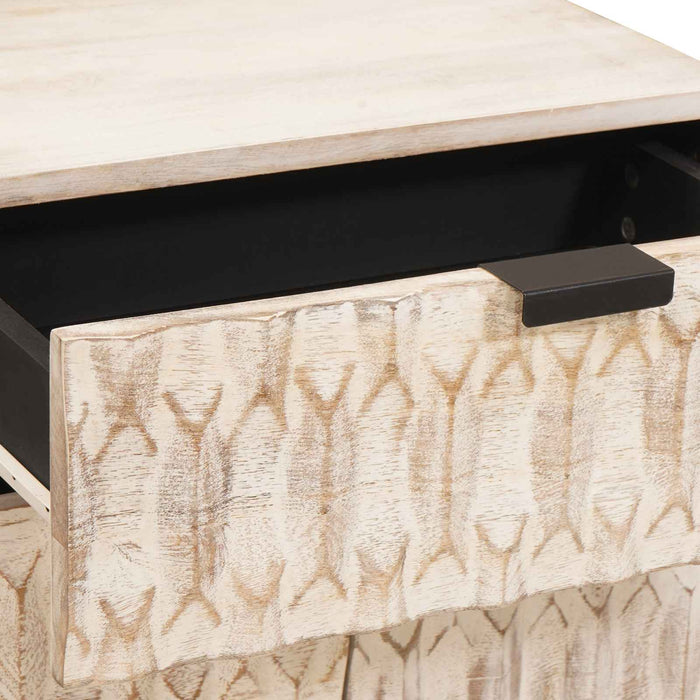 Dulap de noapte Alb 50 x 33 x 60 cm Lemn de mango solid - WALTI WALTI