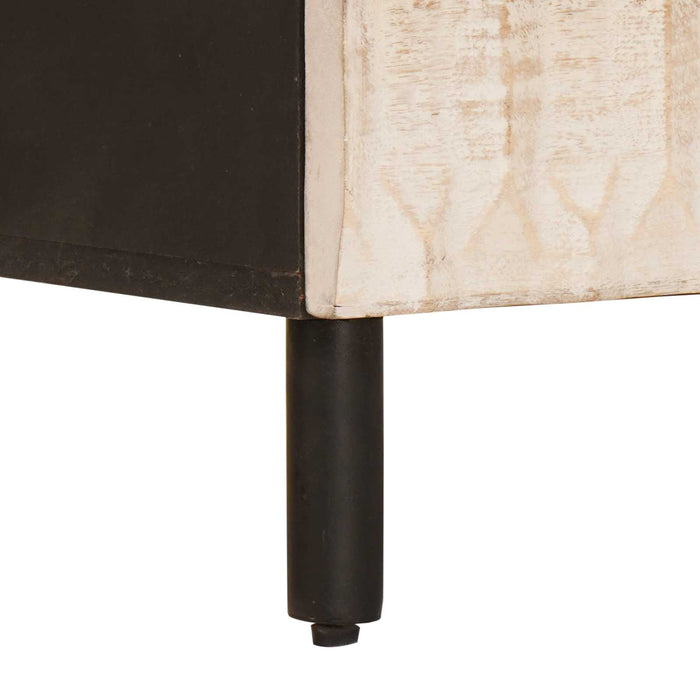 Dulap de noapte Alb 50 x 33 x 60 cm Lemn de mango solid - WALTI WALTI