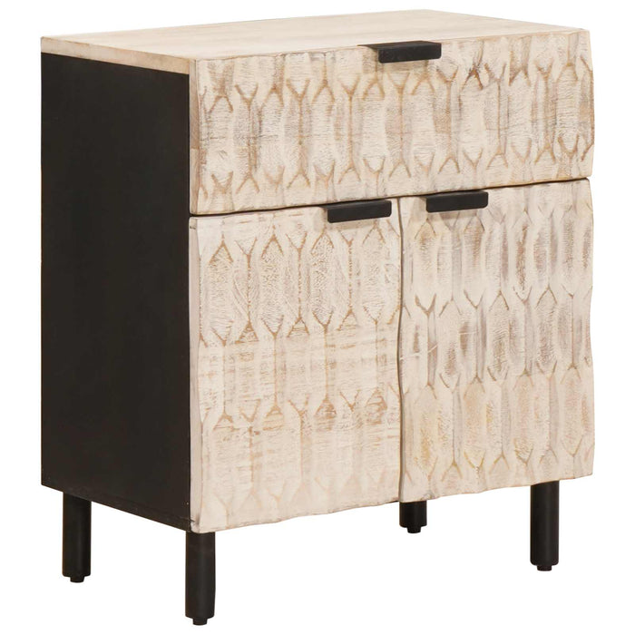 Dulap de noapte Alb 50 x 33 x 60 cm Lemn de mango solid - WALTI WALTI