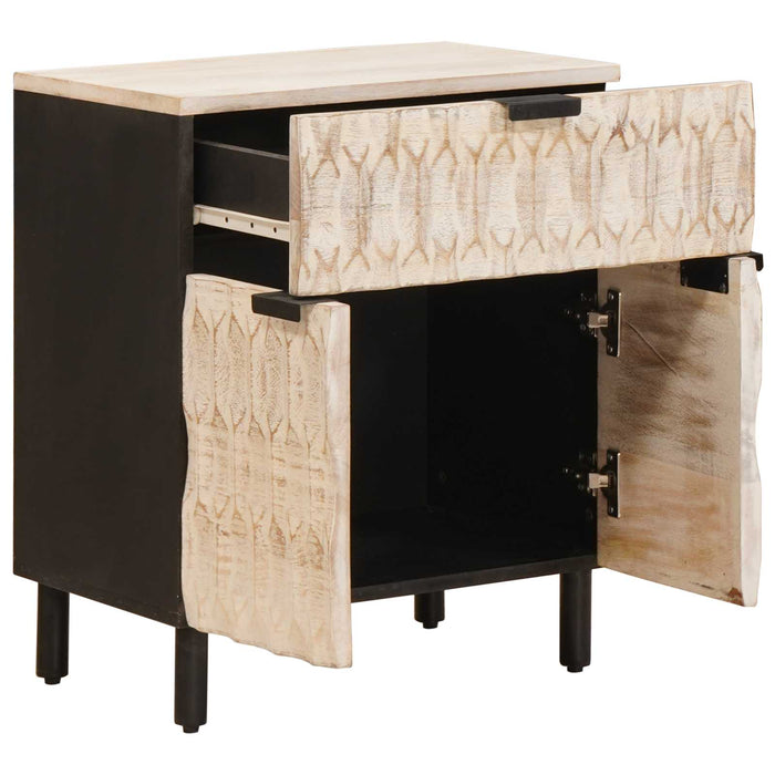Dulap de noapte Alb 50 x 33 x 60 cm Lemn de mango solid - WALTI WALTI