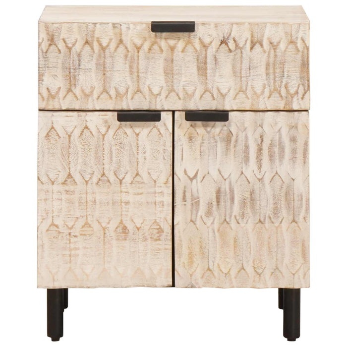 Dulap de noapte Alb 50 x 33 x 60 cm Lemn de mango solid - WALTI WALTI