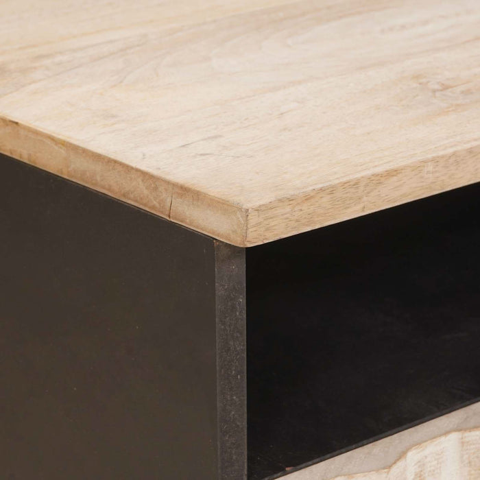 Masă de cafea cu sertar Alb 80 x 54 x 40 cm Lemn de mango solid - WALTI WALTI