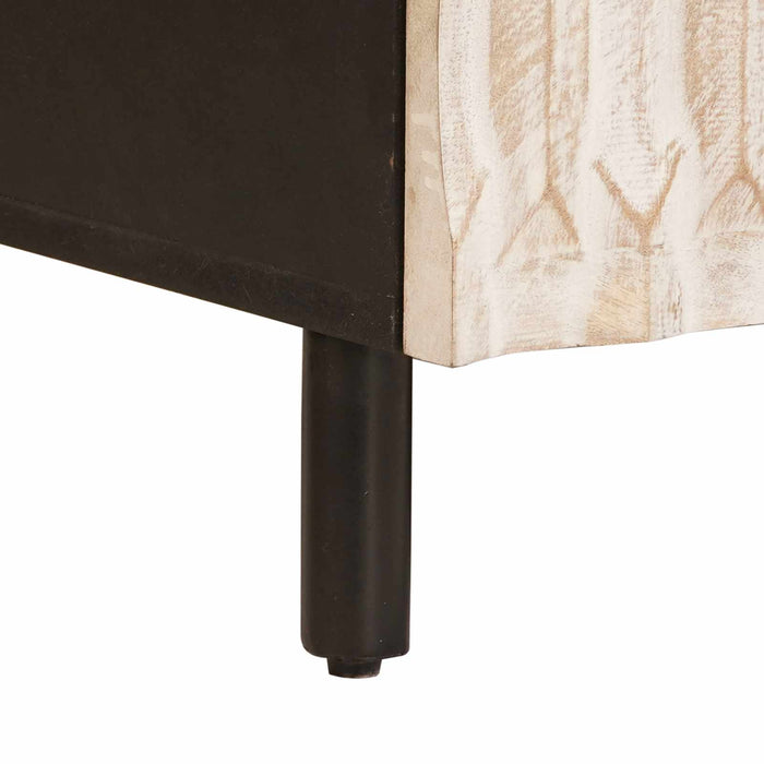 Masă de cafea cu sertar Alb 80 x 54 x 40 cm Lemn de mango solid - WALTI WALTI