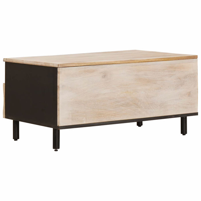 Masă de cafea cu sertar Alb 80 x 54 x 40 cm Lemn de mango solid - WALTI WALTI