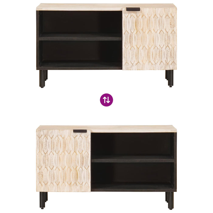 Cabinet TV cu depozitare Finisaj Alb Spălat 80 x 33 x 46 cm - WALTI WALTI